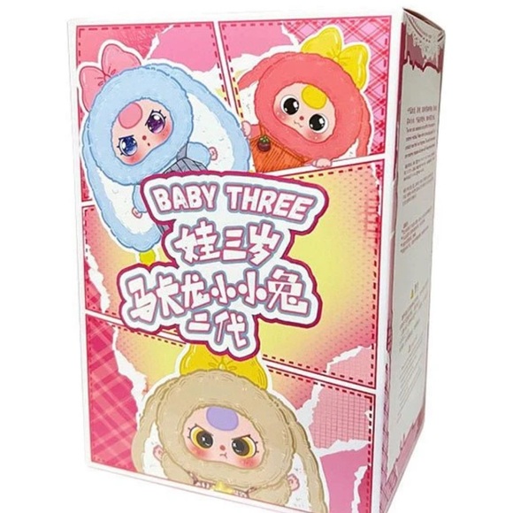 BABY THREE Macaron Cute Bunny V2 PLUSH | NEW | 100% AUTHENTIC | blue & green eye - Picture 2 of 11